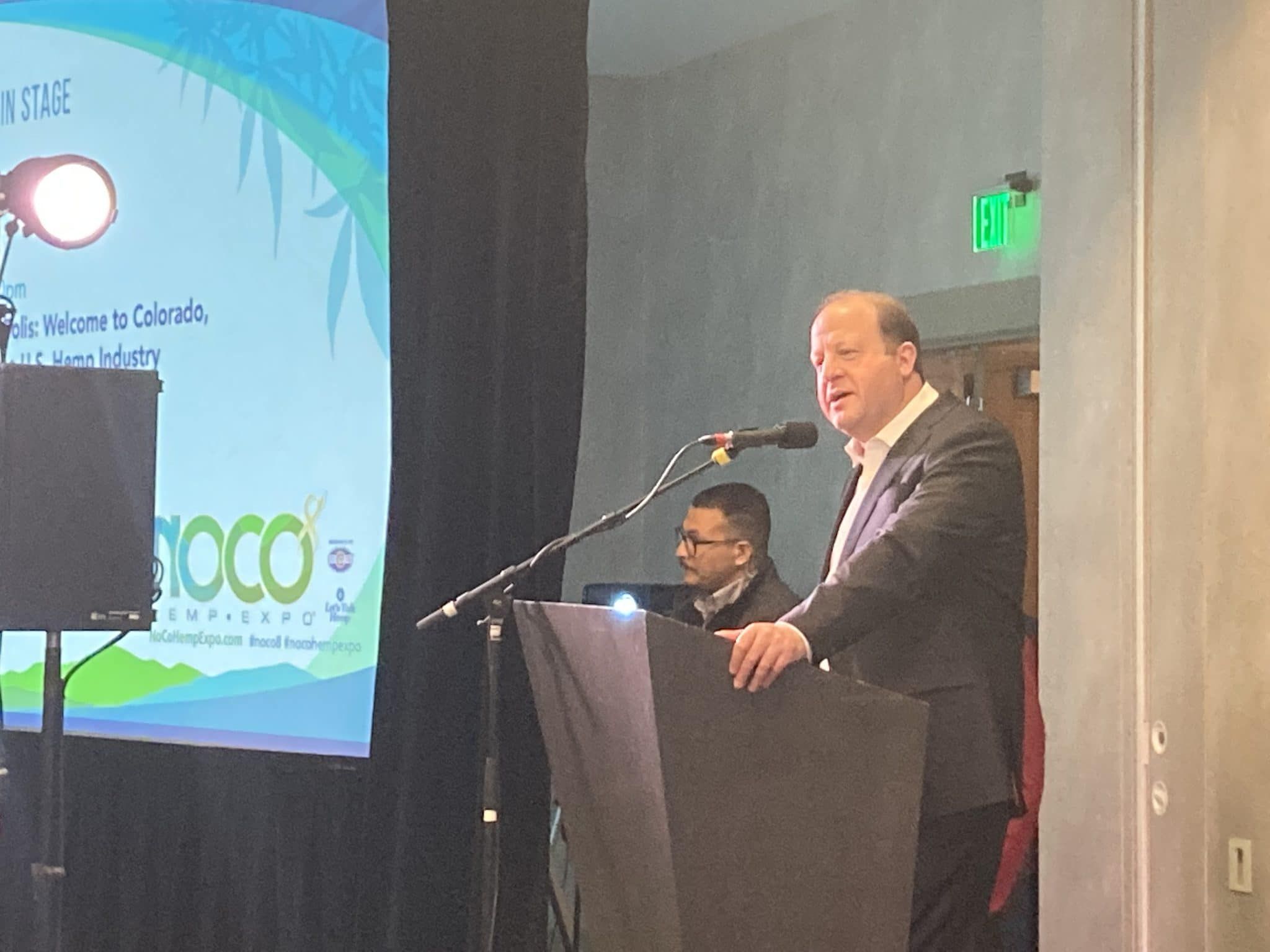 Gov. Jared Polis addresses the NoCo Hemp Expo.