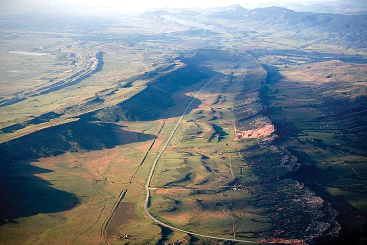 Overhead look at what will be Glade Reservoir, a part of the NISP project