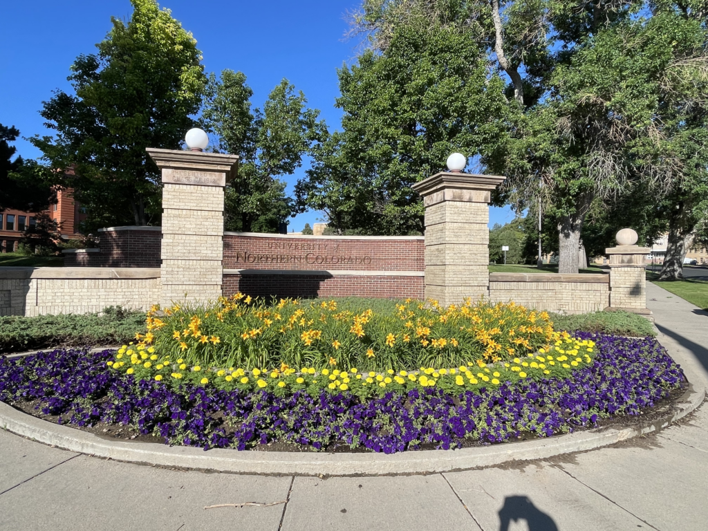University of Northern Colorado entry sign