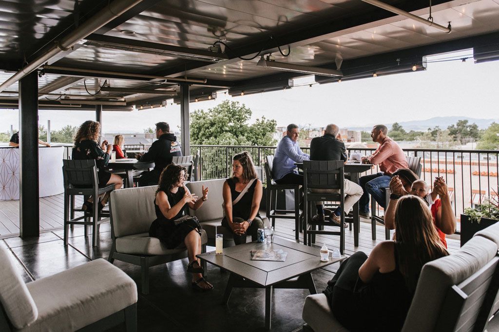 the Rooftop at desk chair workspace in Loveland