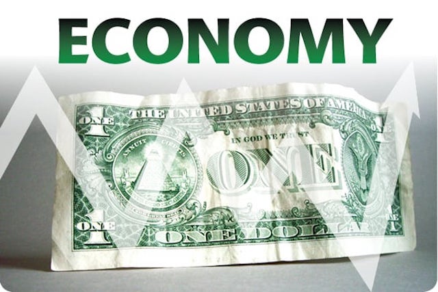 economy text of graphic of a dollar.