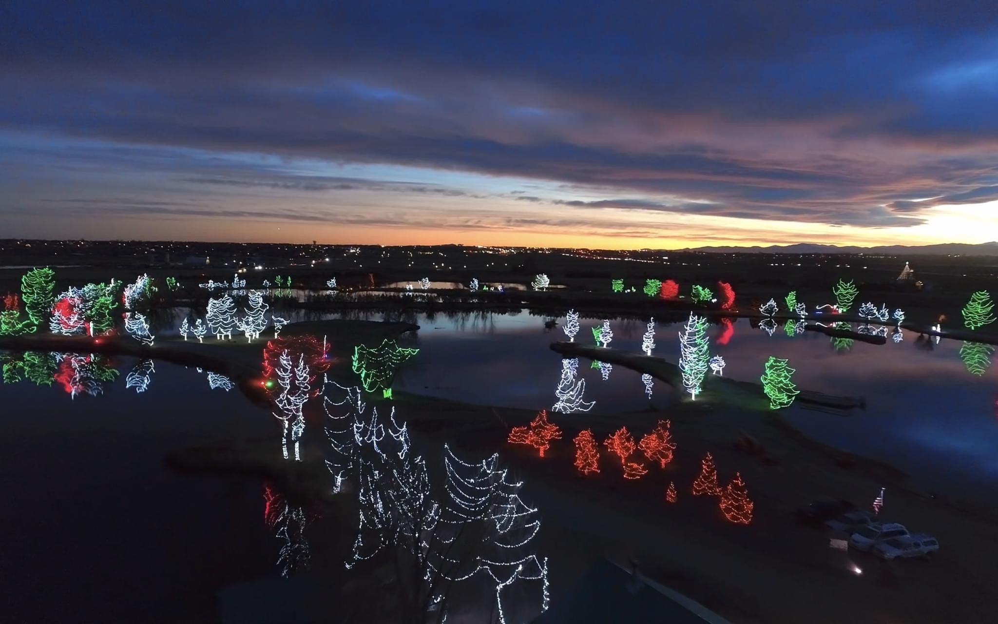 An aerial view of the lights at the NoCo Winter Wonderland south of Timnath. Courtesy Colorado Youth Outdoors