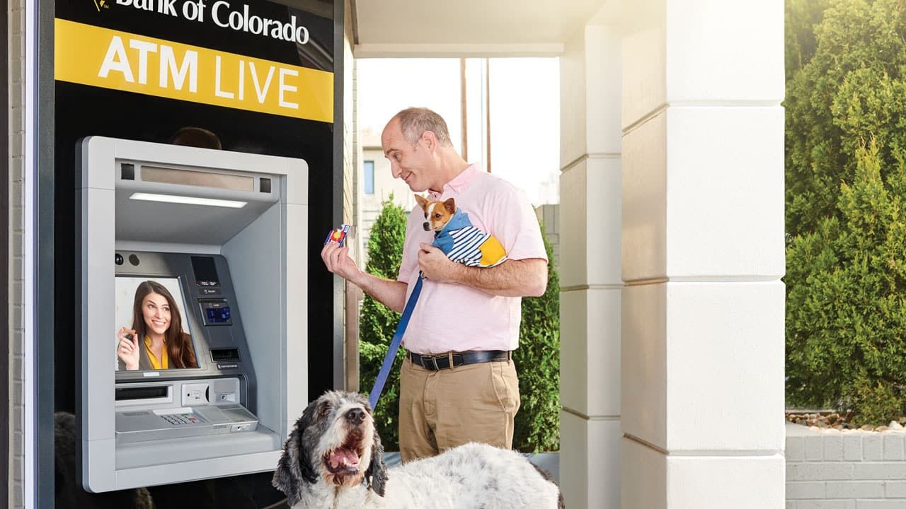 A Bank of Colorado customer using an ATM Live machine. Courtesy Bank of Colorado