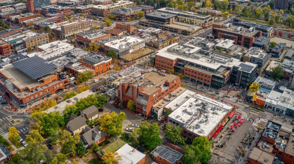 Aerial view of Boulder.