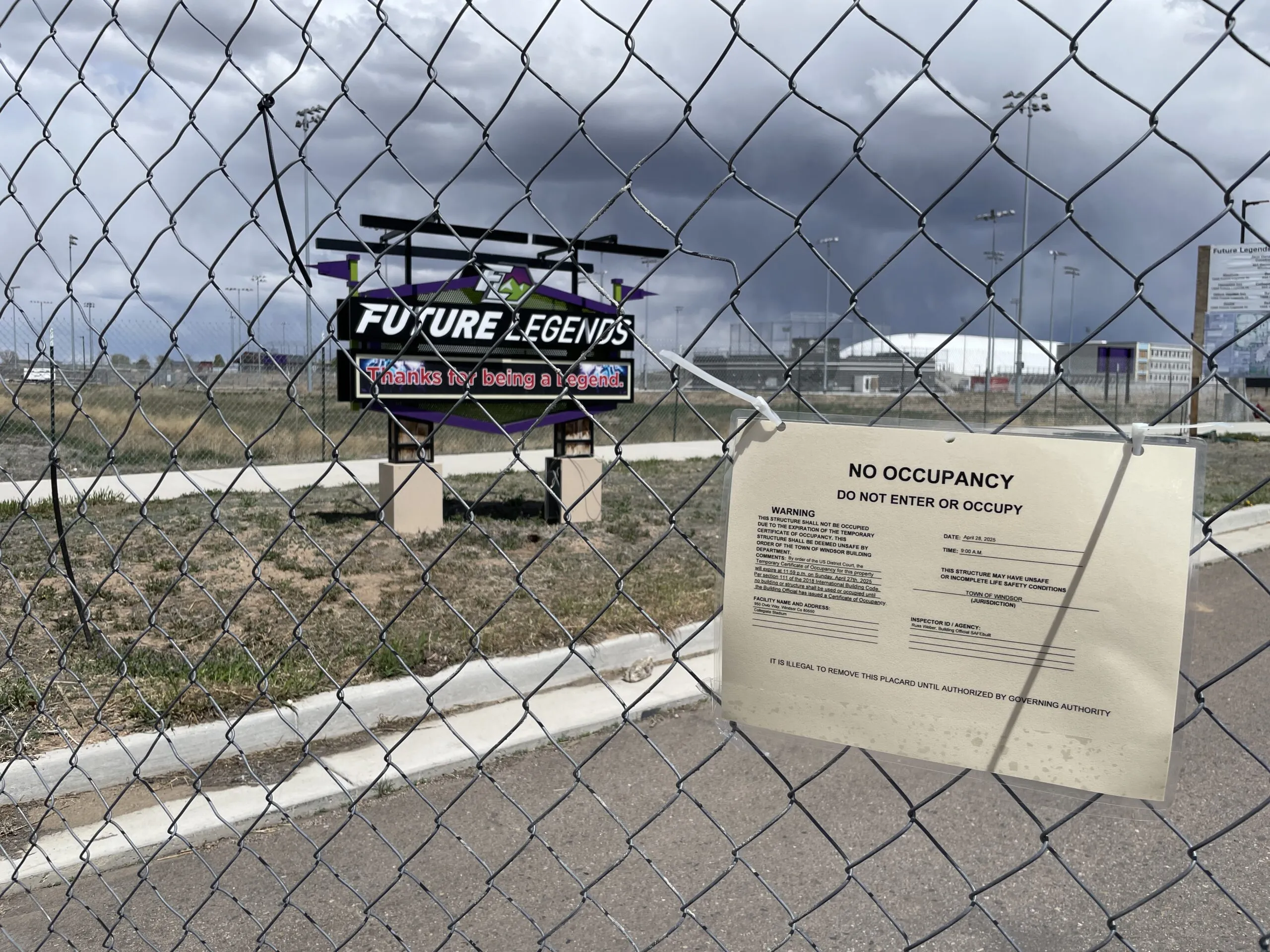 Future Legends No Occupancy sign