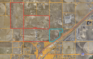 Map showing Rocky's Autos parcels.