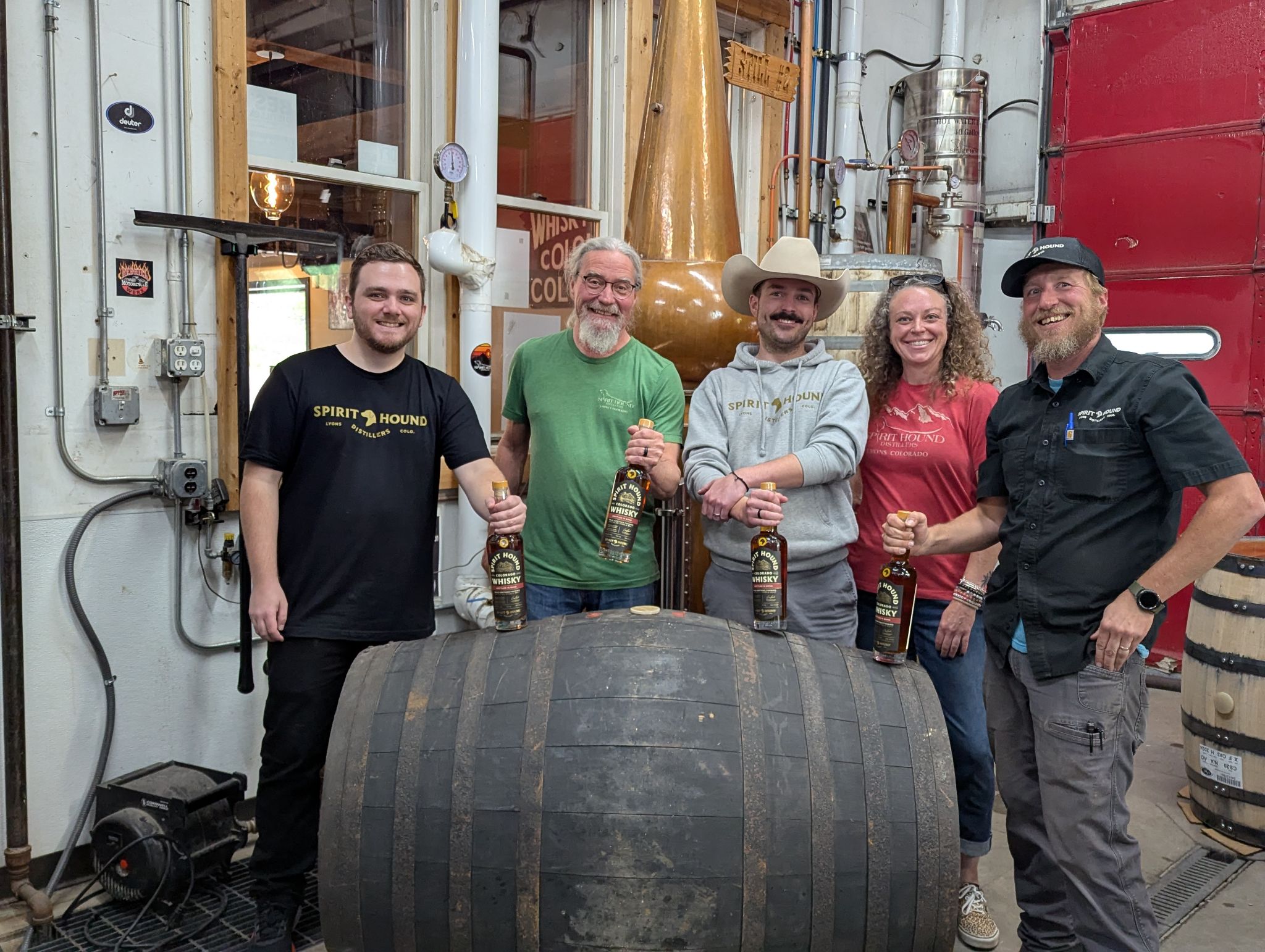 The Lyons-based Spirit Hound Distillers team recently celebrated a pair of awards for its Sherry Cask-finished American Single Malt Whisky.