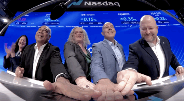 Biodesix rang the closing bell at the Nasdaq exchange Tuesday. Screen capture from Nasdaq video.
