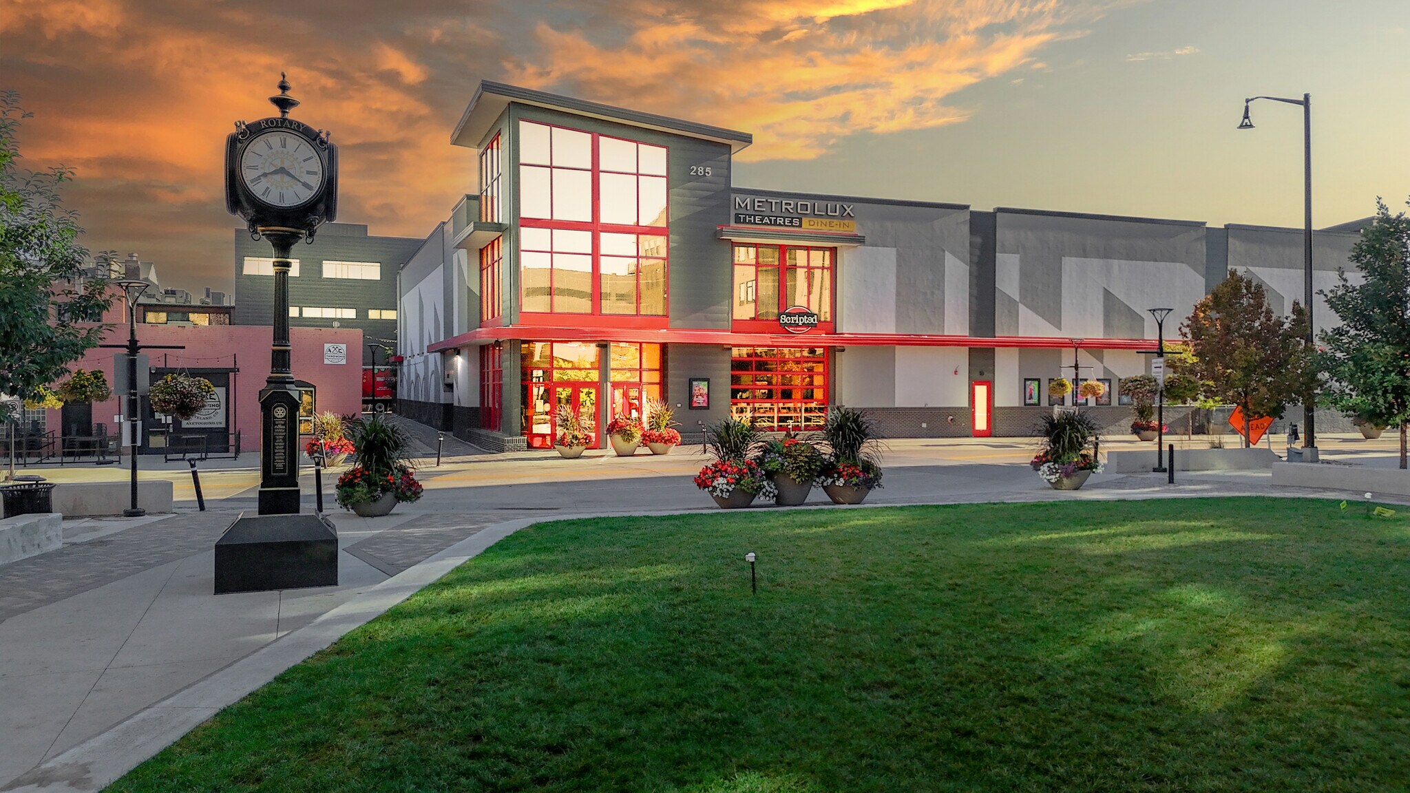 The Metrolux Dine-In Theatres in downtown Loveland.