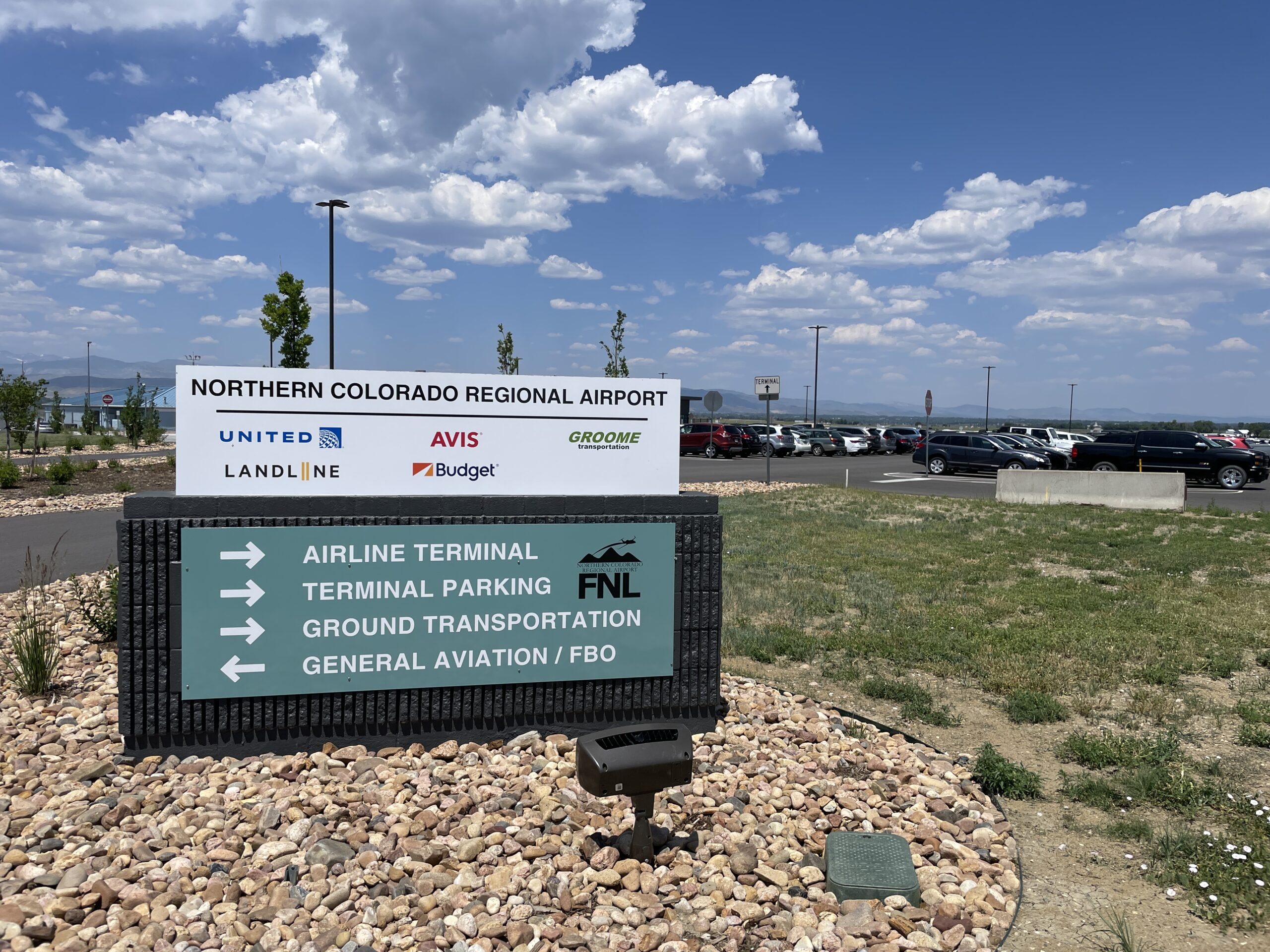 Northern Colorado Regional Airport sign.
