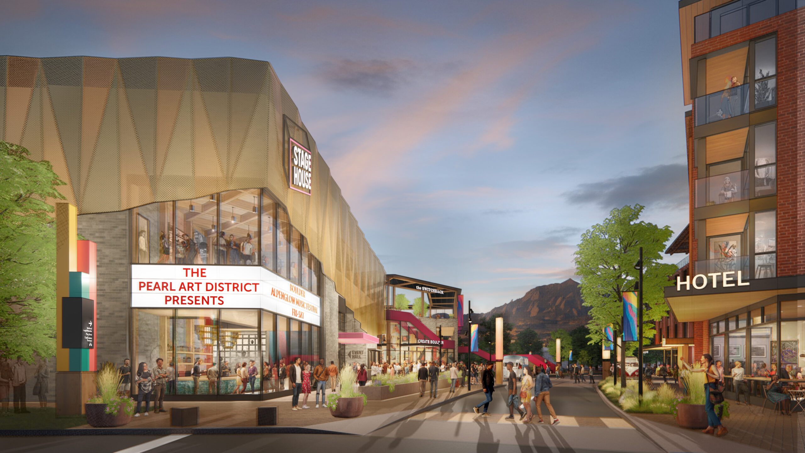 An artist's rendering shows elements of the Pearl Arts District. Courtesy Conscience Bay Co./Burdekin English.
