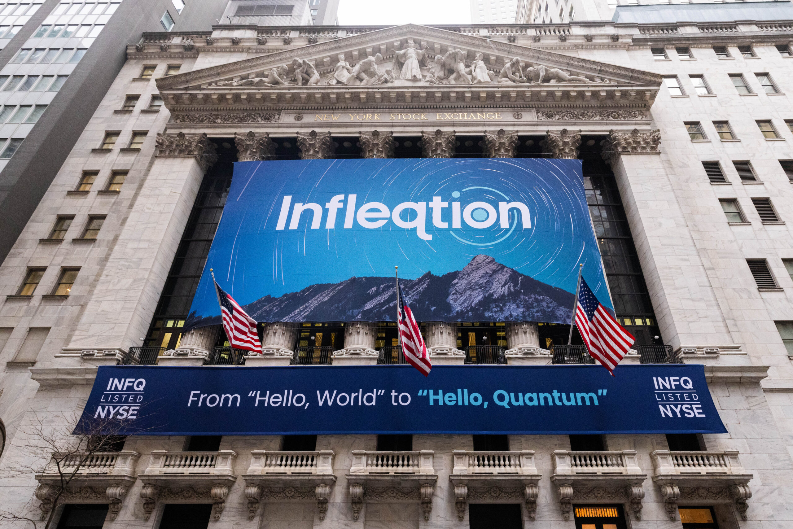 Infleqtion banner at NYSE.