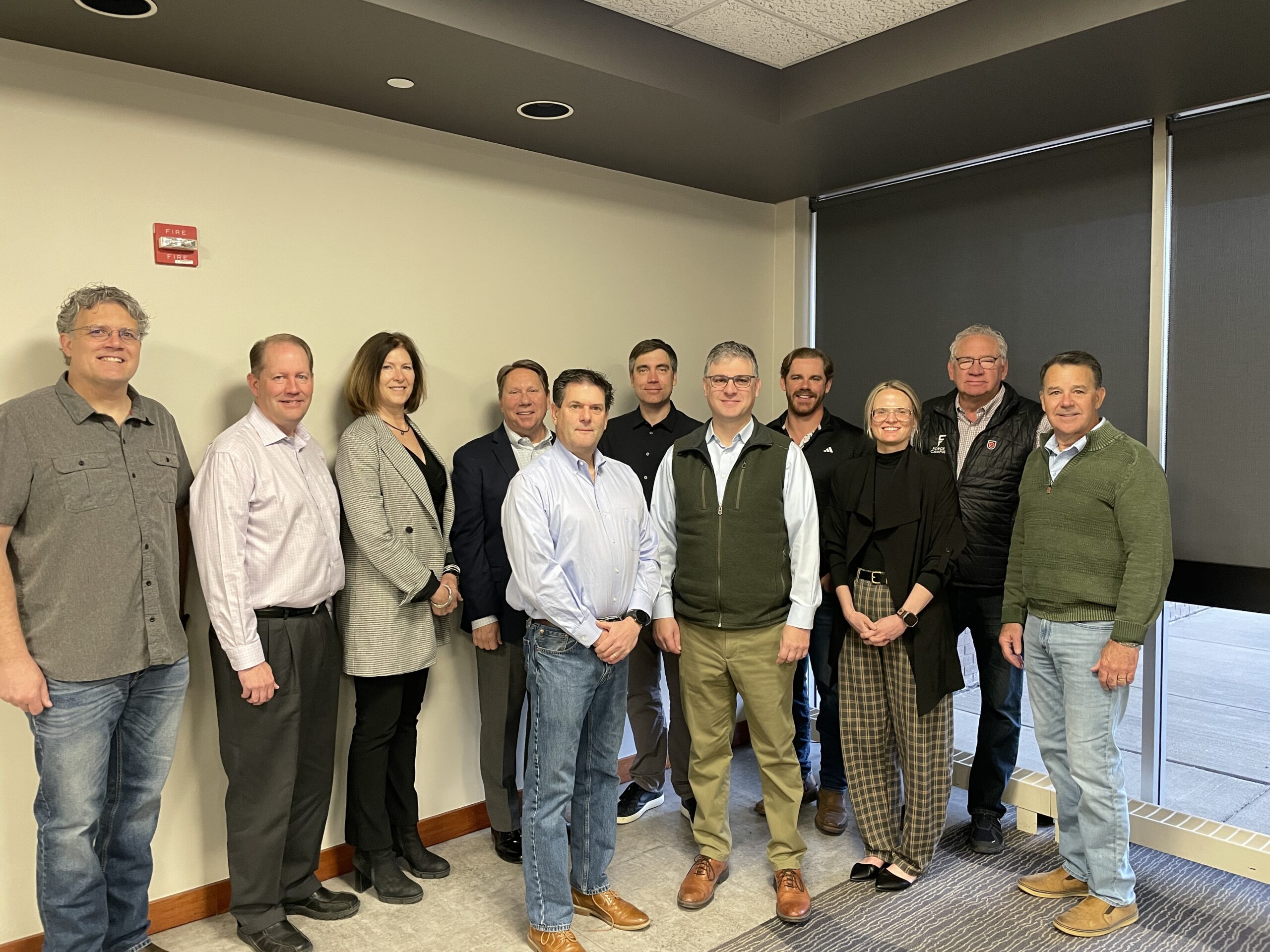 Attending the CEO Roundtable were Nathan Gray, Meshcomm Engineering; Mike Grell, Plante Moran; Janel Highfill, Front Range Community College; Dennis Paul, Elevations Credit Union; Jim Bilodeau, Voestalpine Signaling USA LLC, Larry Myers, Berg Hill Greenleaf Ruscitti; Richard Magid, CSU Strata, Blake Craig, Laborjack; Ashley Legan, Berg Hill Greenleaf Ruscitti; Jay Dokter, Vergent Products; and David Burks, Progenero Products, dba Insight Ultrasonics.