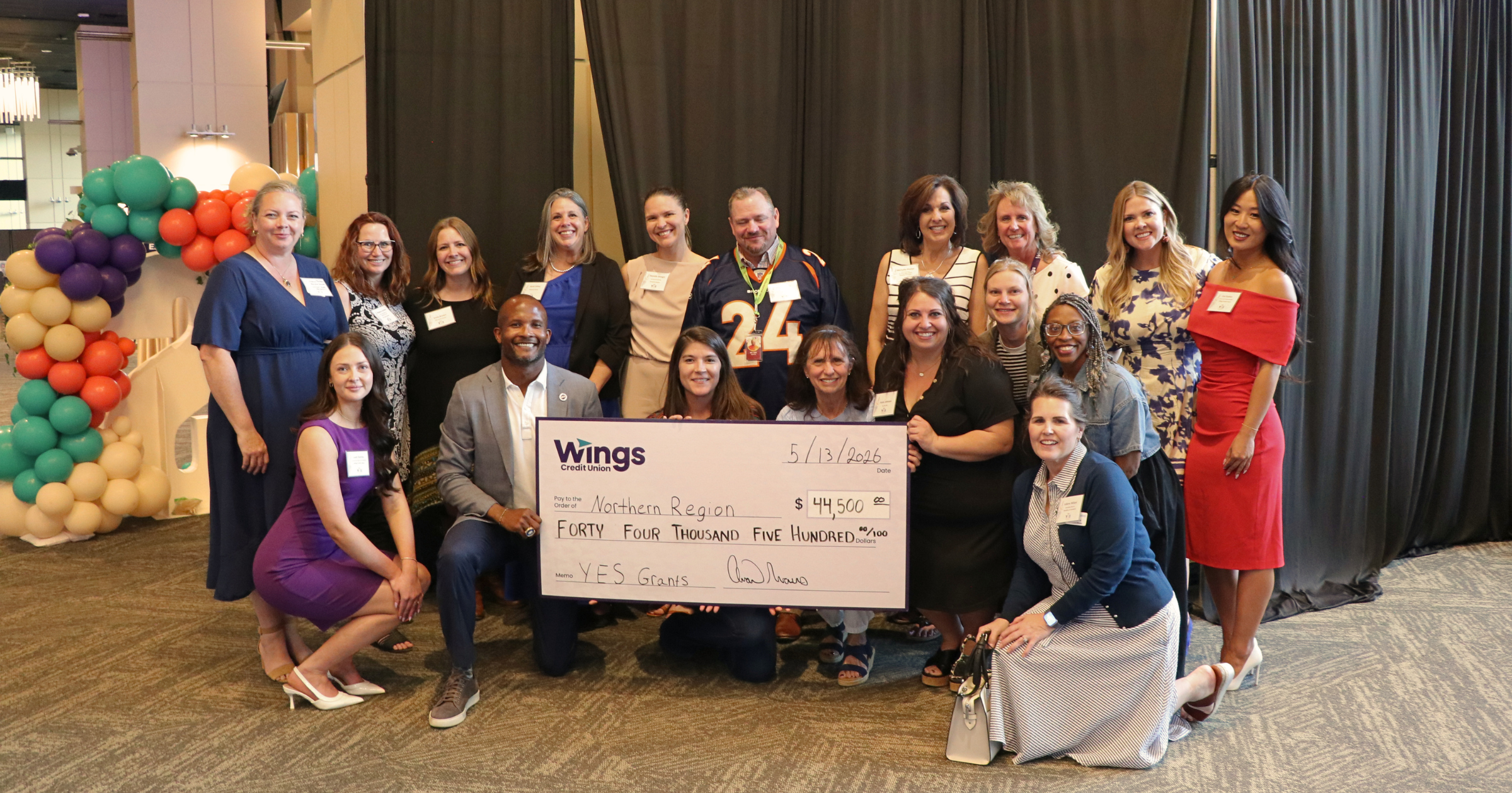 Ent Credit Union Northern grant recipients, with Champ Bailey.