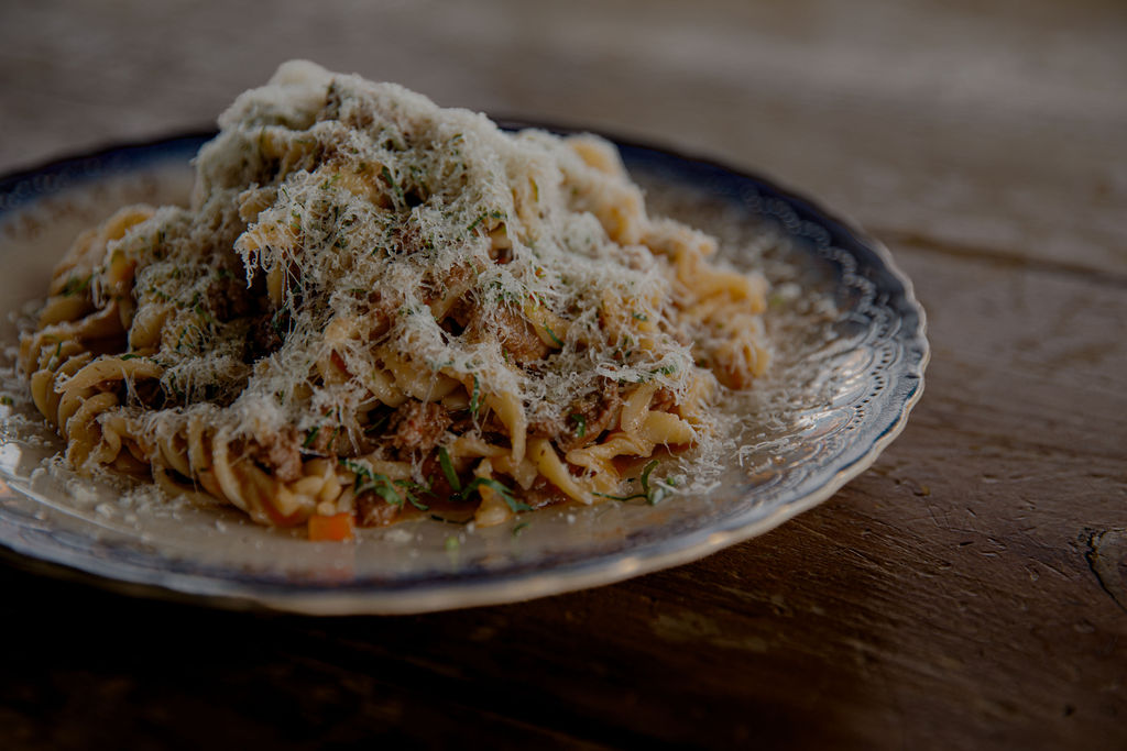 A pasta dish on the menu at French bistro Cinq à Sept.