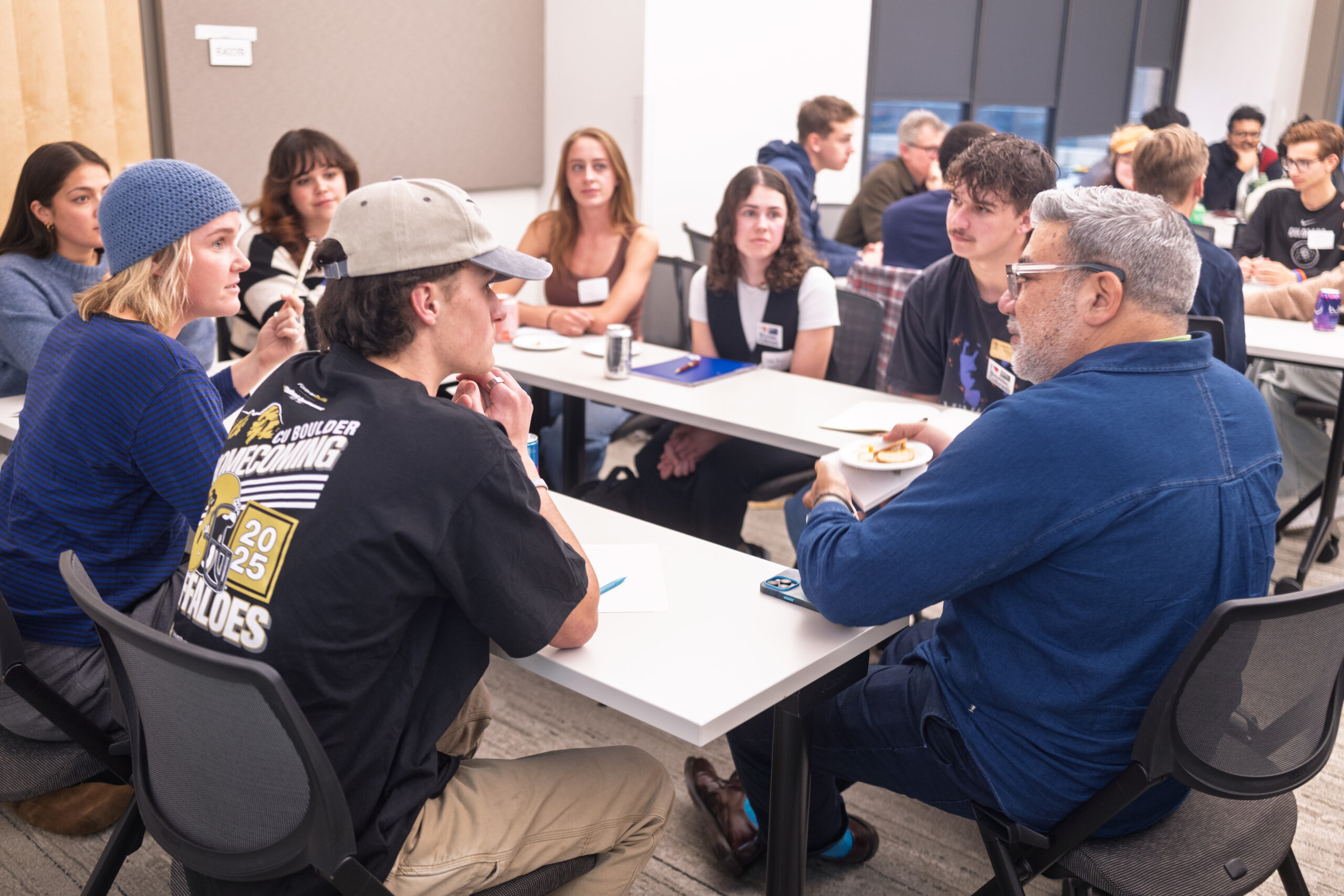 Sundance Film Festival director Eugene Hernandez meets with University of Colorado students.