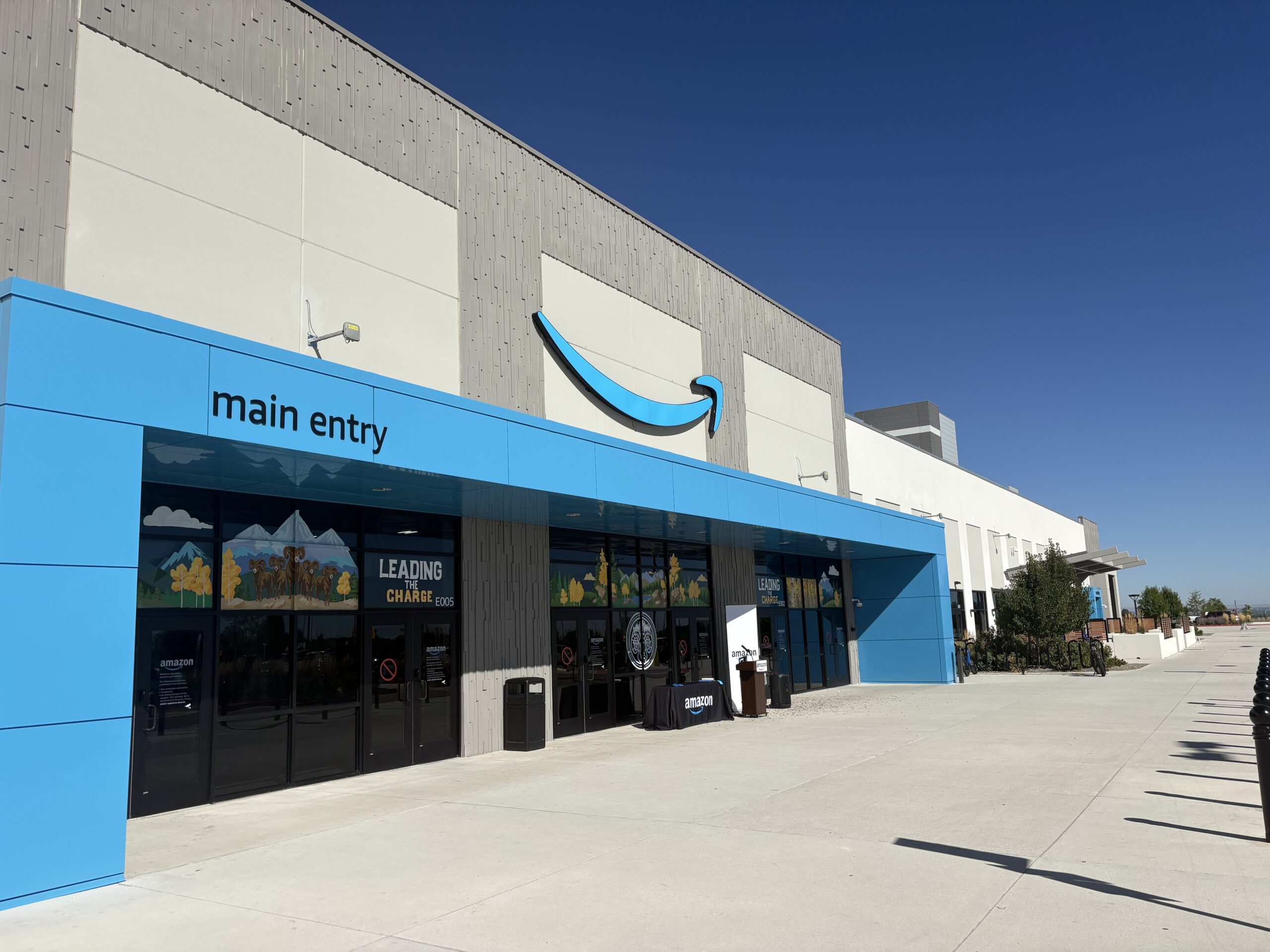 AmazonExterior: The main entrance of Amazon’s new Loveland distribution center.