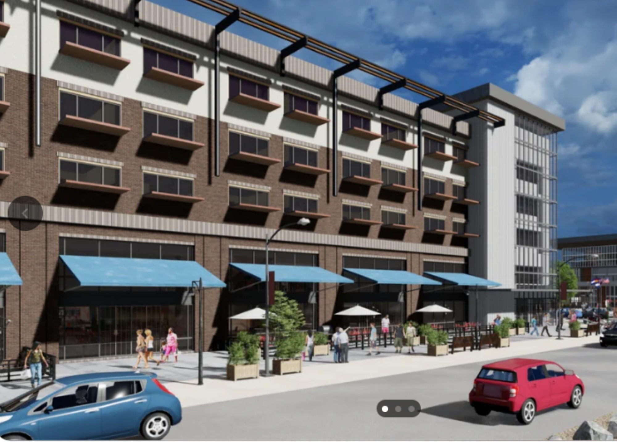 A rendering depicts the downtown Longmont transit hub.